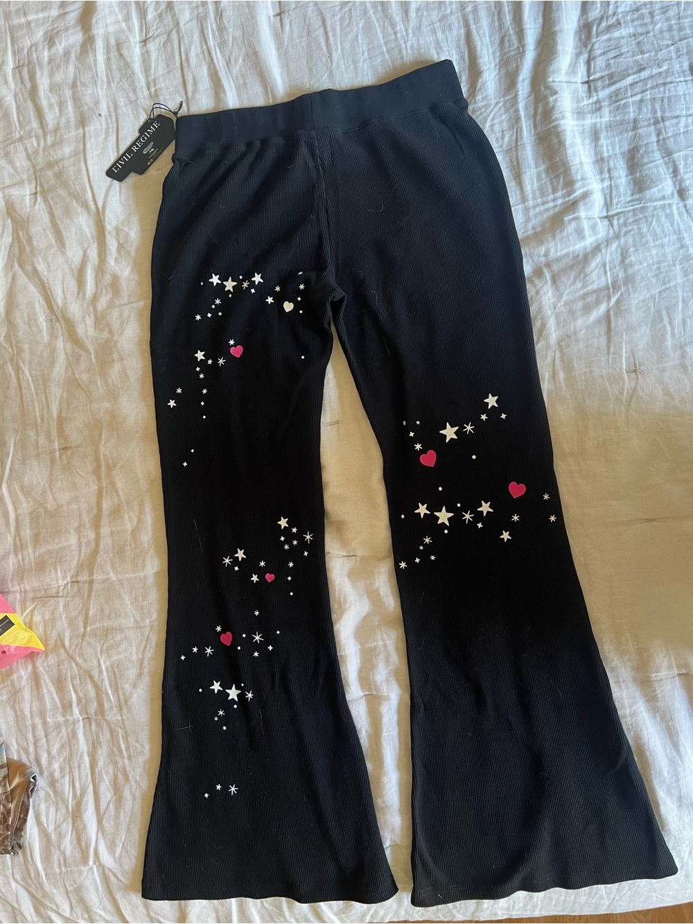 Powerpuff Girls Black waffle knit flared leggings - Picture 2 of 3